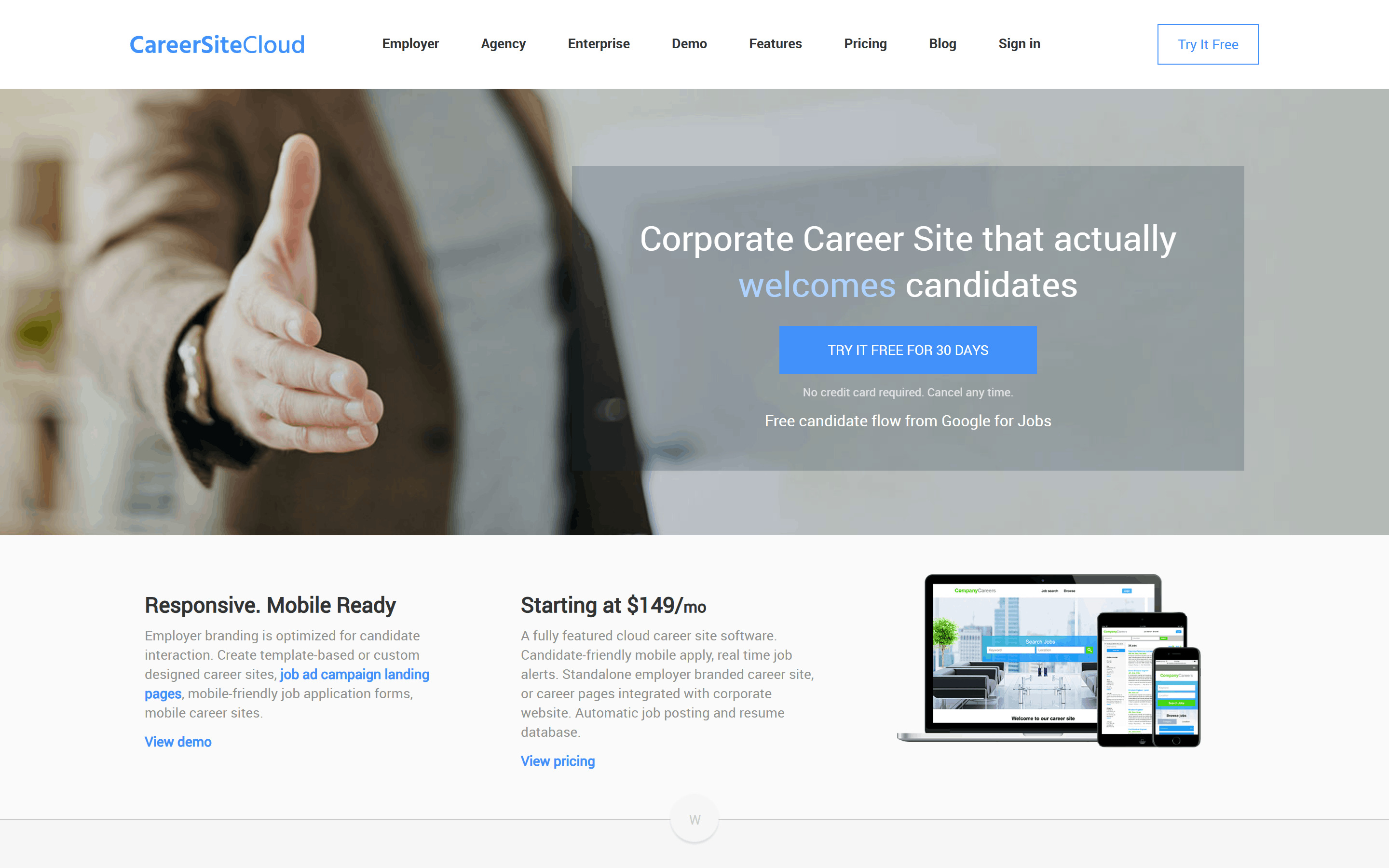 CareerSiteCloud captura de tela do produto