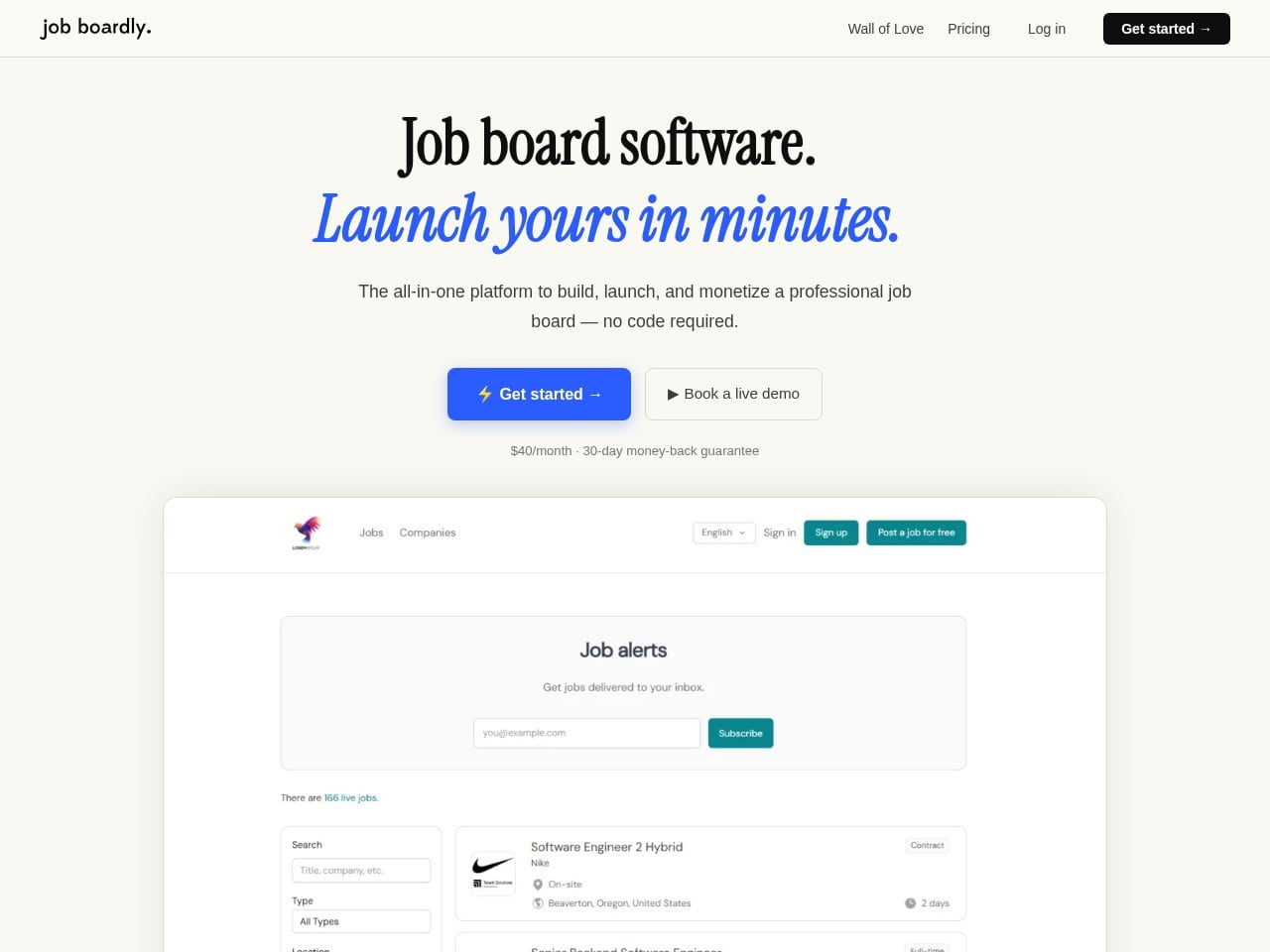 Job Boardly captura de tela do produto